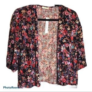 San Joy Velvet Floral Tasseled jacket